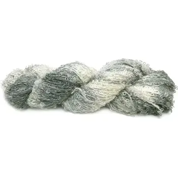 Příze Mohair by Canard Bouclé Mohair Stříbrošedý mix 1047 (Mohérová příze Bouclé Mohair Silver gray mix)