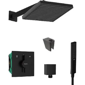 Sprchový set SANITINO - Sprchový set s baterií a tělesem pod omítku hansgrohe, příslušenství kielle, matná černá SANI21HHK401