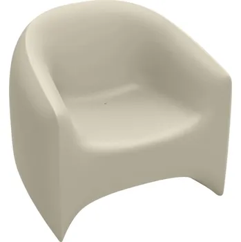 VONDOM Matně světle béžové plastové zahradní lounge křeslo BLOW