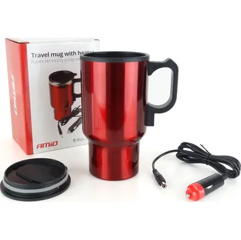 Termohrnek AMiO Cestovní hrnek s ohřevem do zapalovače 450 ml červený