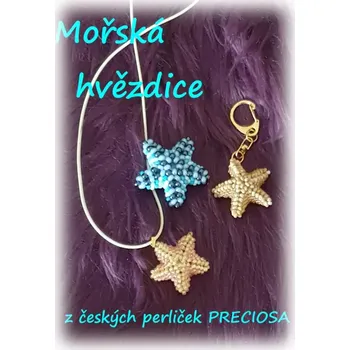 Dětské navlékací korálky KORÁLKOVÁ STAVEBNICE - Mořská hvězdice z korálků (2ks) (Přívěšek z perliček Preciosa)