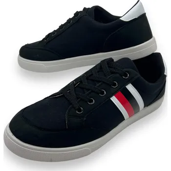 Pánské tenisky Fashion Pánské černé šněrovací tenisky 10 Barva: Černá, Velikost: 44