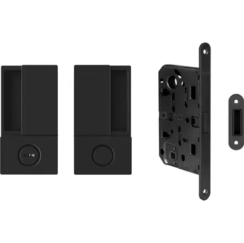 Dveřní kování AGB - Set na otočné dveře WAVE - HR WC BS - Černá matná