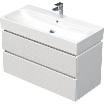 Koupelnový nábytek Storm 3D - spodní skříňka pod umyvadlo 100 cm, 2 zásuvky, závěsná, bílá STORM 3D 100 2Z B073