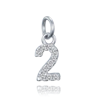 Souprava šperků MINET Stříbrný přívěs číslice "2" vykládaný zirkony JMAS9012SP00
