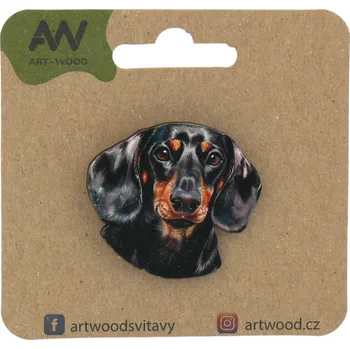 Brož art-wood.cz Dřevěná brož - Jezevčík