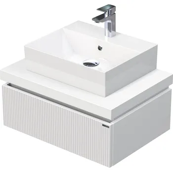 Koupelnový nábytek Desk 3D - skříňka 70 cm s umyvadlem na desku, 1 zásuvka, závěsná, bílá DE 54 3D 70 STORM 1Z A8916