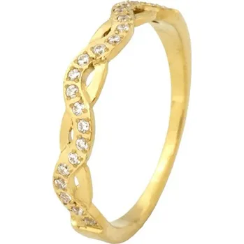 Prsten Pozlacený prsten z chirurgické oceli s kameny