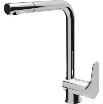 Vodovodní baterie Kuchyňská stojánková baterie, horní otáčivé ústí a vytahovací sprcha K557