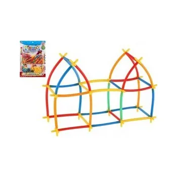 Stavebnice Geomag Stavebnice kreativní ze slámek/brček plast na kartě
