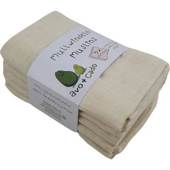 látková plena Avo+cado mušelínové pleny 70x70 cm - 5 ks přírodní