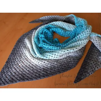 Šátek Šátek Classic - tyrkys, bílá, sv. a tm. šedá