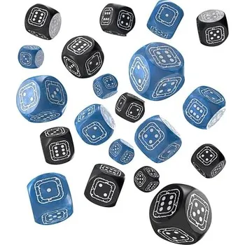 Příslušenství k deskovým hrám Q-workshop Sada šestistěnných kostek Fortress Compact (20 ks), barva černo-modrá