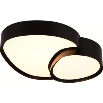 Trio Leuchten 647510232 RISE - LED stmívatelné stropní svítidlo v černé barvě, dálkový ovladač, LED 21W, 2700-6500K, 43 x 36cm (Stropní nepravidelné LED svítidlo, stmívatelné ovladačem)