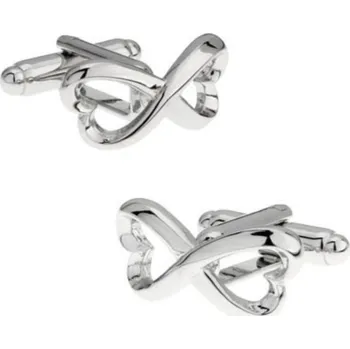 Manžetový knoflíček Manžetové knoflíčky pro zamilované, spojená srdce infinity Stříbrná