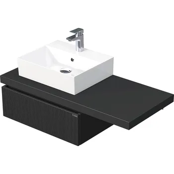 Koupelnový nábytek Desk 3D - skříňka 110 cm s umyvadlem na desku vlevo, 1 zásuvka, závěsná, černá DE 54 3D 110 L STORM 1Z A9276