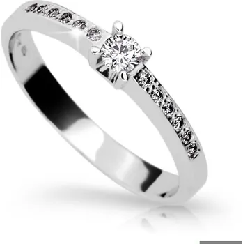 Prsten ŠPERKY-NM, Zlatý dámský prsten se zirkony bílé zlato 1028 Barva zlata: bílá, Velikost prstenu: 59