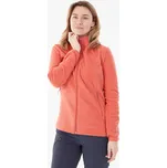 QUECHUA Dámská turistická fleecová mikina MH 100 2XL ORANŽOVÁ|ČERVENÁ