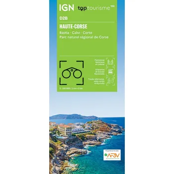 IGN mapa Bastia, Corte (Korsika) 1:100 t. voděodolná