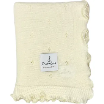 Mimilove Lehká dečka Merino VOLÁNKY Smetanová