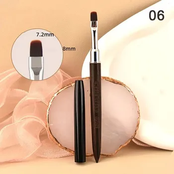 Přesný profesionální štětec na nail art s dřevěnou rukojetí - N6