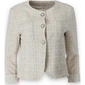 Dámské sako Sako elegantní krátké 20440 Itálie barva: béžová, velikost: S