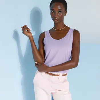 Dámské tričko Jednobarevný top se širokými ramínky lila 34/36