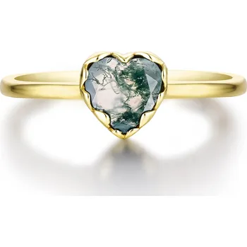 Prsten Olivie Stříbrný prsten MECHOVÝ ACHÁT GOLD 8514 Velikost prstenů: 9 (EU: 59-61) Ag 925; ≤2,2 g.