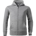 MALFINI TRENDY ZIPPER 412 / Dětská celopropínací klokanka s kapucí - tmavě šedý melír 146