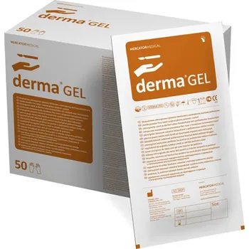 Vyšetřovací rukavice Rukavice dermaGEL/latex, 1 pár, bez pudru, steril, operační, 6,5