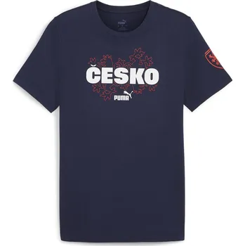 Puma Tričko ČESKÁ REPUBLIKA Ftblicons Tee navy velikost: XL