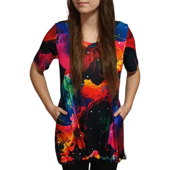 Dámská tunika Tunika Elain barevná s kapsami Velikosti Elain: XL