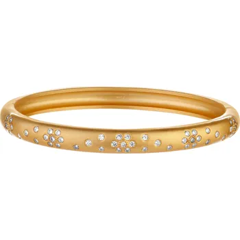 Náramek Pozlacaný náramek z mosazi se zirkony - květiny - AR536-5103