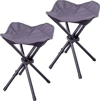 Sada 2 přenosných stoliček do kempu, tmavě šedá