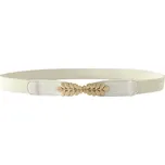 Modní dámský opasek s kovovou přezkou | Elastický dámský pásek - Bílý