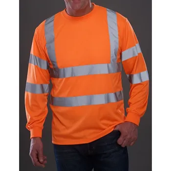 Dámské tričko Yoko Hi-Vis tričko s dlouhým rukávem HVJ420 Fluorescent Orange XL