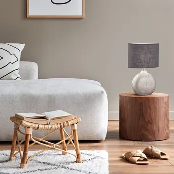 Lampička Fischer & Honsel Stolní keramická lampa Foro střínbrná 39 cm, E14, Fischer & Honsel