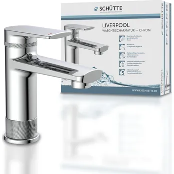 Sprchový set SCHÜTTE LIVERPOOL umyvadlová baterie, koupelnová baterie s vyskakovacím výtokem umyvadlo, umyvadlová baterie s vyskakovacím výtokem | 33410