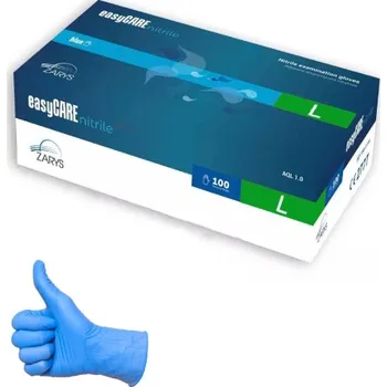 Vyšetřovací rukavice Rukavice easyCARE vyšetřovací nitril. bez pudru, modré L - nesterilní