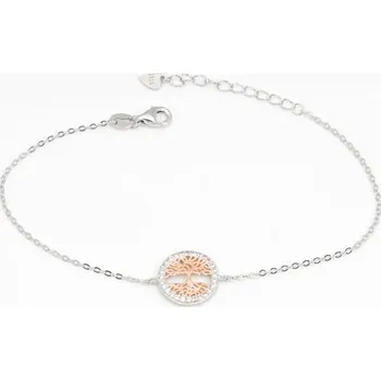 Náramek Stříbrný náramek strom života se zirkony STNA0752F 17-20 cm