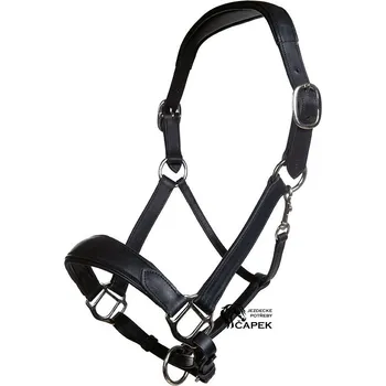 Kožená ohlávka HKM -MIRA- - Černá - Cob