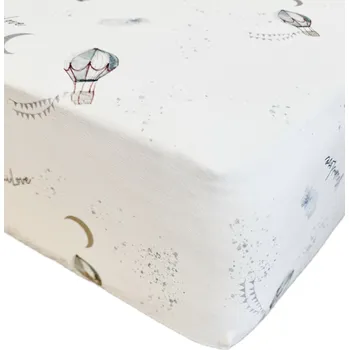 Prostěradlo Mimilove Bavlněné prostěradlo do kolébky a košíků 40x90 cm Balóny White