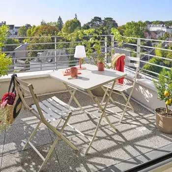 Zahradní stůl Skládací čtvercový zahradní stůl Greensboro - světlý (jíl)