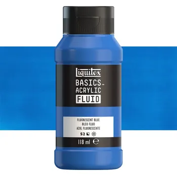 Vodová barva Akrylová barva Liquitex Basics Fluid - Fluorescent Blue