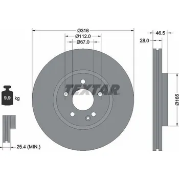 Brzdový kotouč Brzdový kotouč TEXTAR 92073100