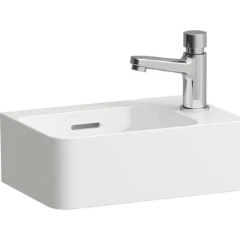 Laufen VAL Umývátko, s 1 otvorem pro baterii vpravo bez přepadu Barva: 400 - Bílá LCC (LAUFEN Clean Coat)