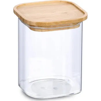 Keramický dřez Zeller Dóza s bambusovým víkem, 900 ml, 11 x 11 x 13,6 cm