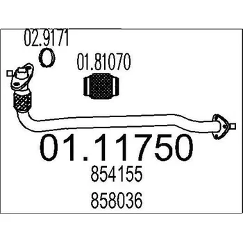 Výfukový systém Výfuková trubka MTS 01.11750