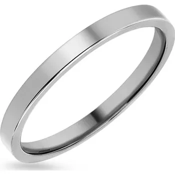 Prsten Dámský snubní prsten plochá 2mm IZOB017A + dárkové balení LUXUS zdarma