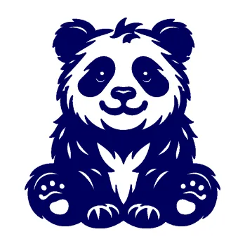 Samolepící dekorace SAMOLEPKA Panda 013 pravá spokojená (23 - tmavě modrá) NA AUTO, NÁLEPKA, FÓLIE, POLEP, TUNING, VLASTNÍ TEXT, TISK, AUTOSAMOLEPKY.cz, POLEPY, OBRÁZEK, LOGO, SAMOLEPKY